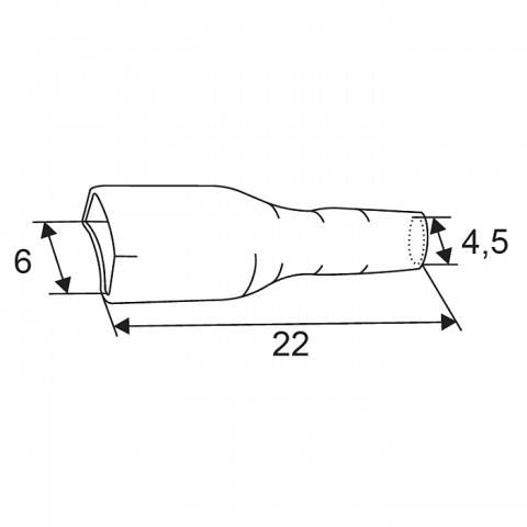 Izolatie papuc transparent 22mm pentru papuci de 4.8mm