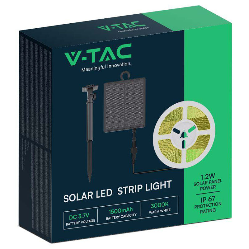 Kit banda LED 3000K incarcare solara IP67 V-tac SKU-23044