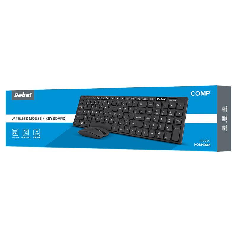 Kit tastatura si mouse wireless WS300 REBEL KOM1002