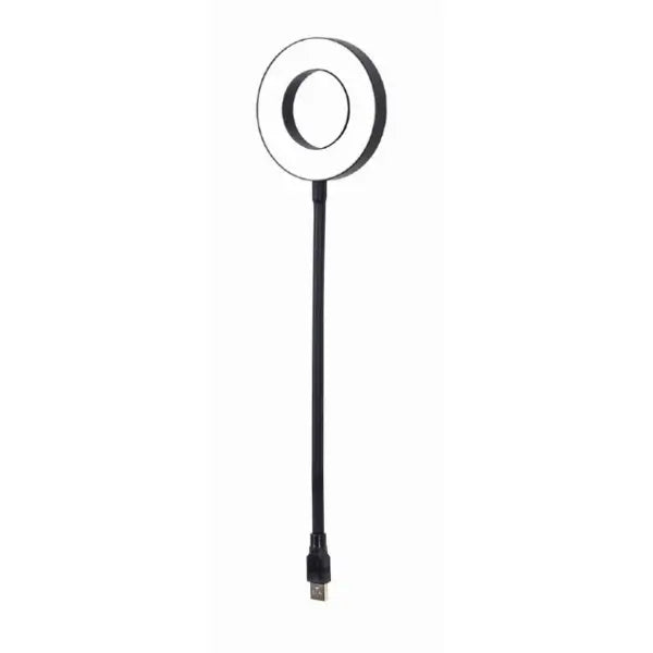 Lampa LED alb rece 6500K 3W 3.5"cu mufa USB 30cm 5V negru GEMBIRD NL-LEDRING-01