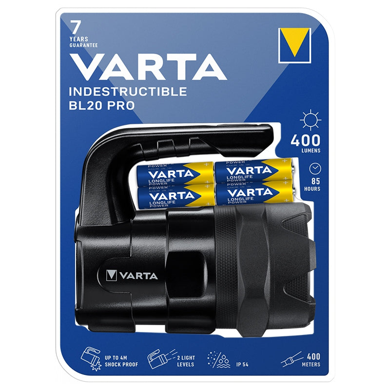 Lanterna indestructibila LED 6W 400lm 400m IP54 Varta BL20 PRO 18751