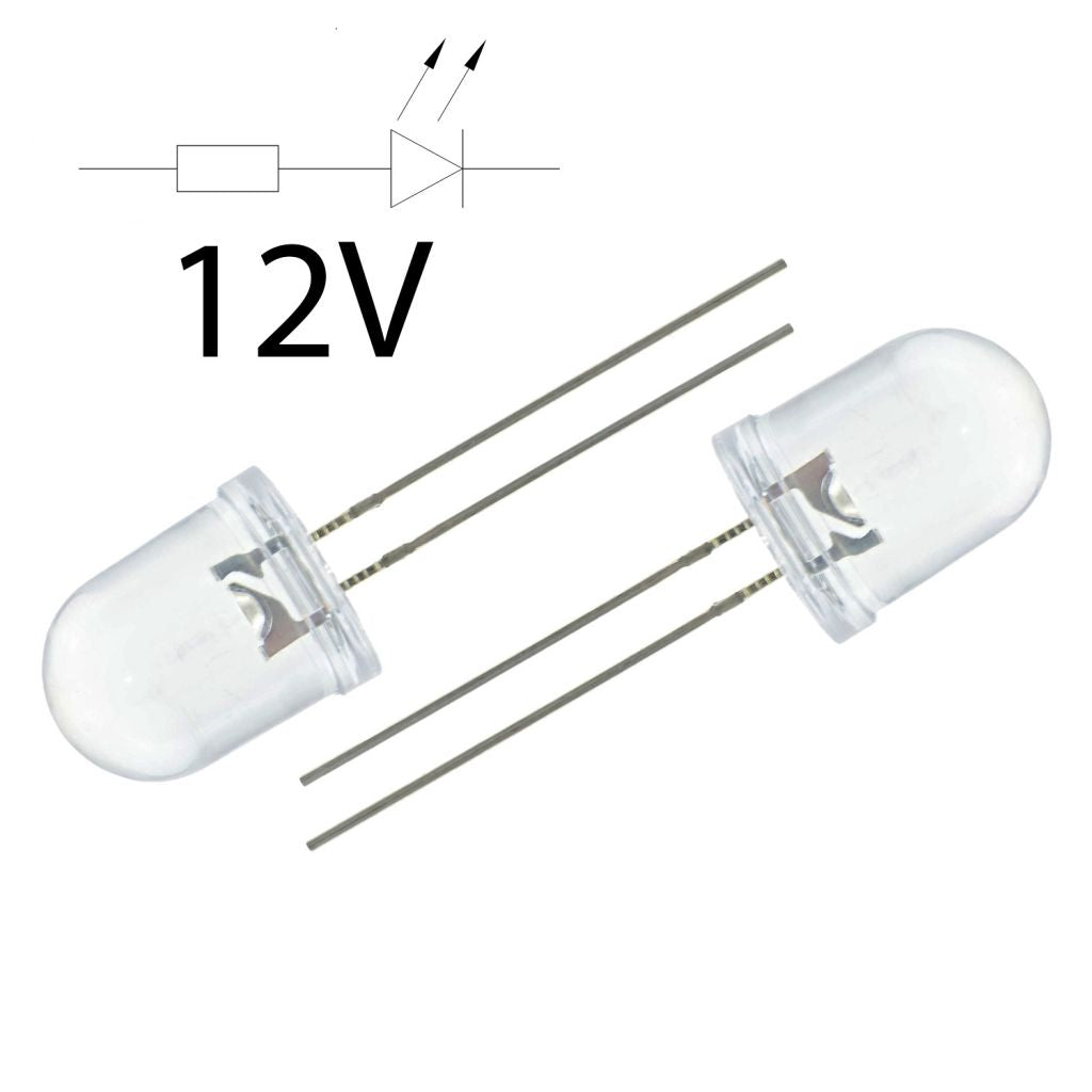 LED 10mm alb rece 10-15V 3000-4200mcd 30 Parte frontala convex OPTOSUPPLY OSW5DKA131A-12V