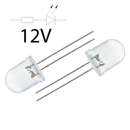 LED 10mm alb rece 10-15V 3000-4200mcd 30 Parte frontala convex OPTOSUPPLY OSW5DKA131A-12V