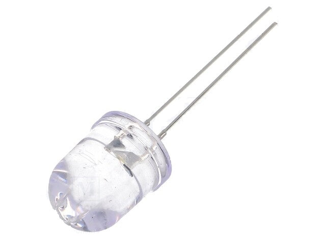 LED 10mm alb rece 10-15V 3000-4200mcd 30 Parte frontala convex OPTOSUPPLY OSW5DKA131A-12V