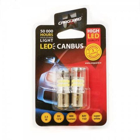 LED de frana STOP +FRANA CANBUS 12V 3.5W 400lm 6000K set 2buc BAY15D CAN125 Carguard