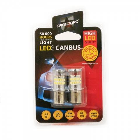 LED de frana STOP +FRANA CANBUS BA15D 12V 3.5W 400lm 6000K set 2buc CAN124 Carguard