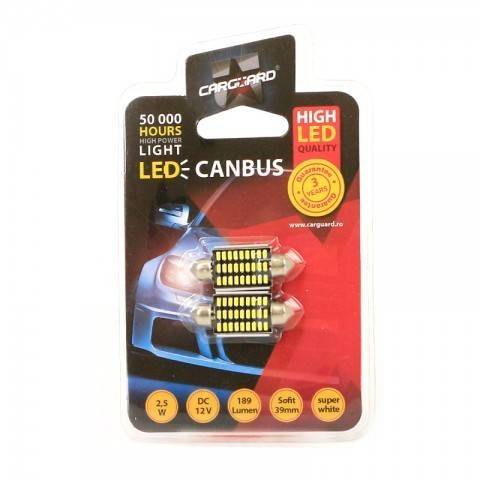 LED Sofit Canbus 39mm Plafoniera numar de inmatriculare 12V 2.5W 189lm CAN118 set 2buc Carguard