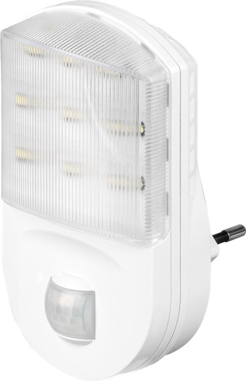 Lumina de noapte LED 1.1W alb rece 6400K cu detector de miscare 5m PIR 230V alb 96500 Goobay