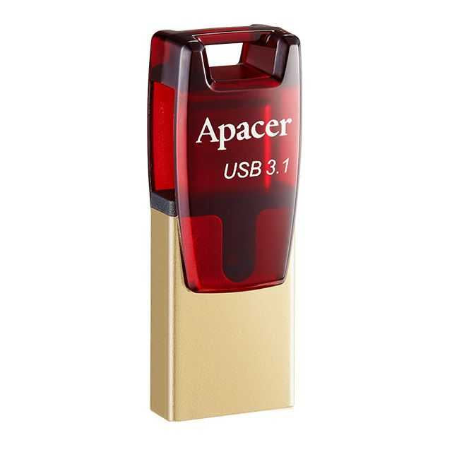 Memorie flash Apacer AH180 USB 3.2 - USB TYPE C 32GB OTG rosu AP32GAH180R-1