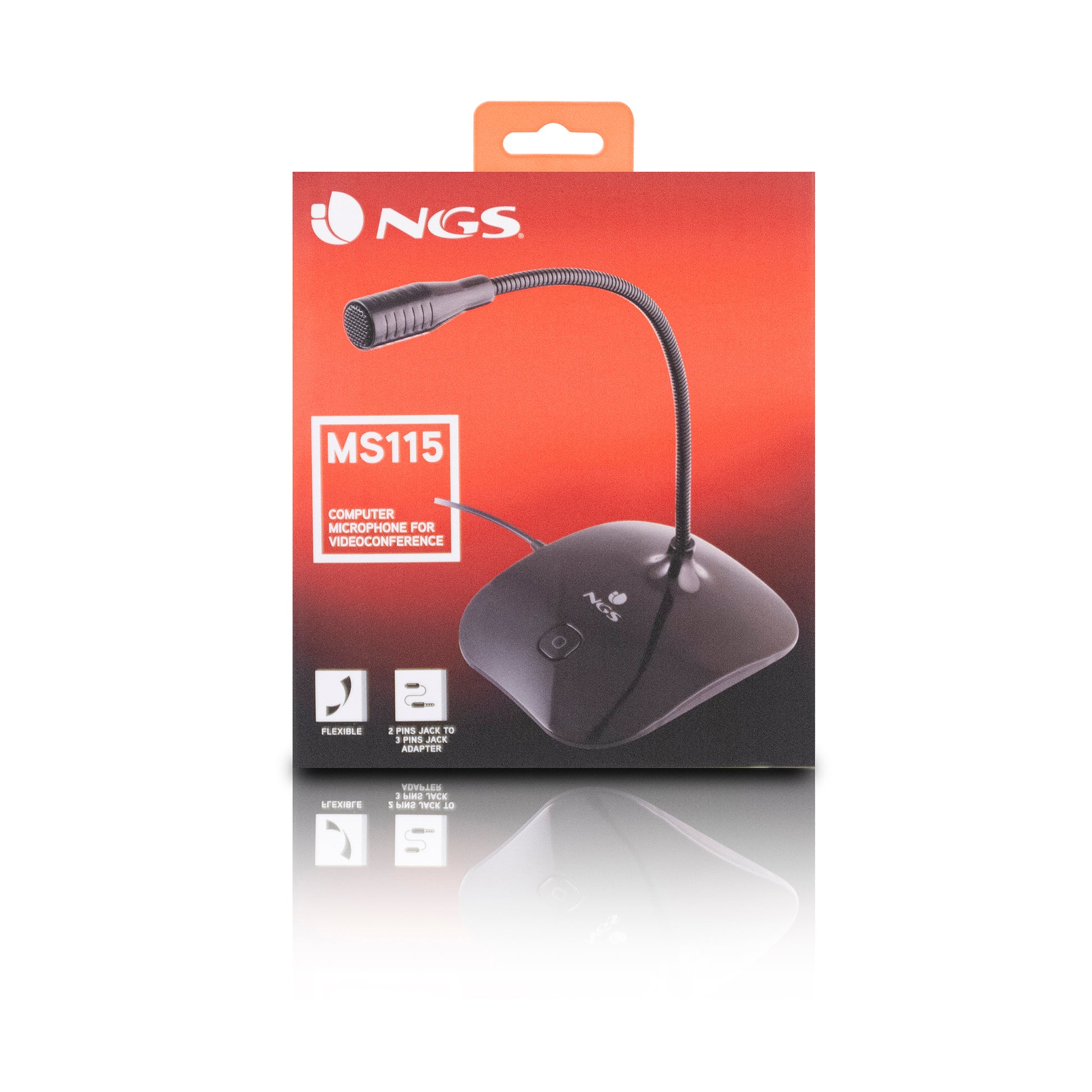 Microfon de birou NGS MS115 3.5 mm 1.5m gat metalic flexibil negru