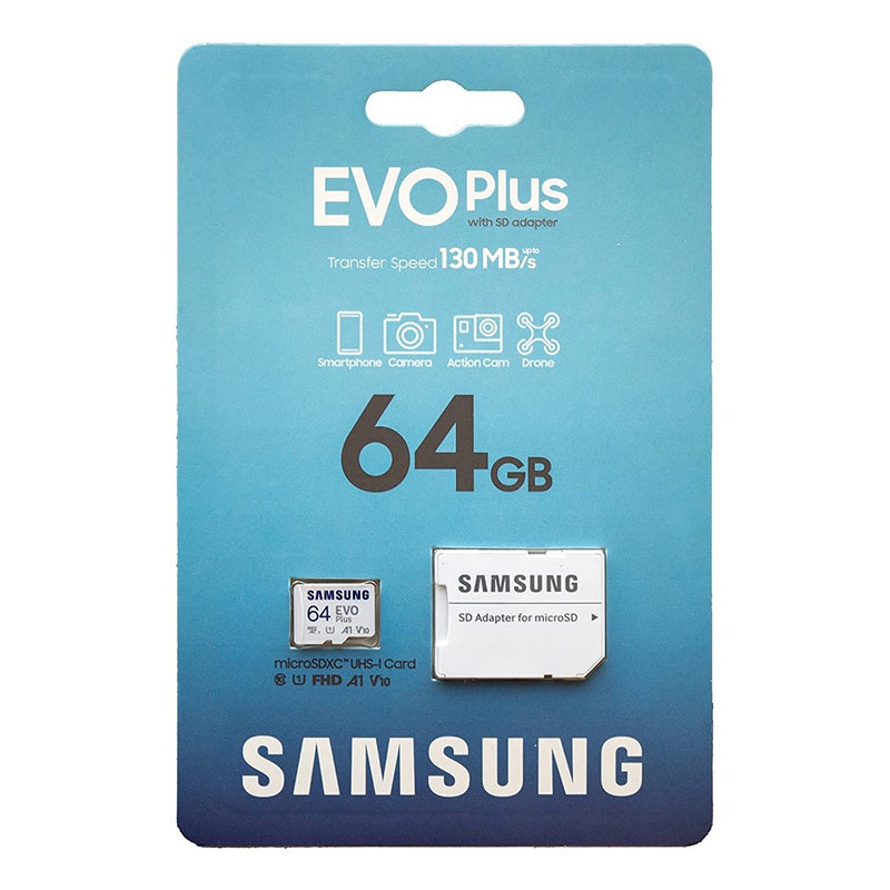 MicroSDHC UHS-1 CARD +adaptor SD 64GB 130MB/s EVO PLUS SAMSUNG MB-MC64KA/EU