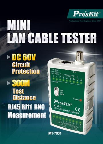 Mini tester pentru cablu BNC si retea RJ45 ProsKit