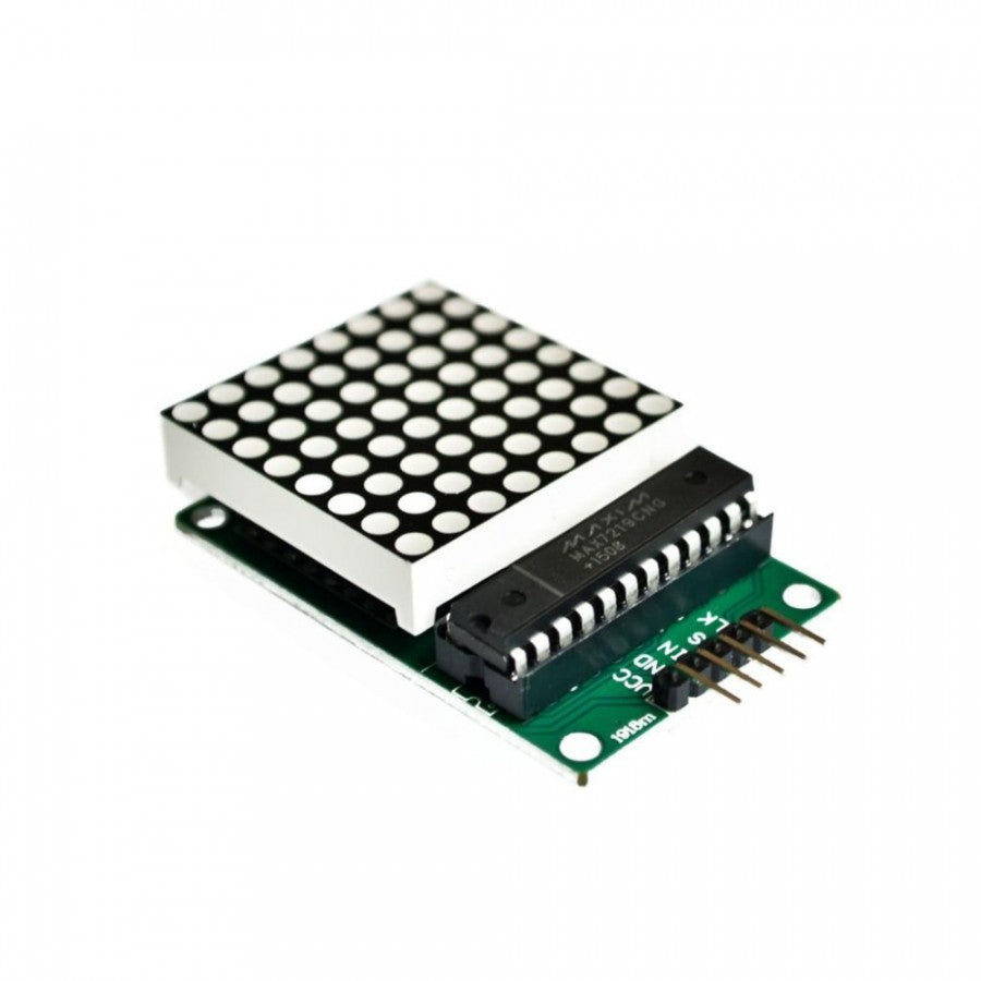 Modul LED MATRIX 8X8 campuri 32x32 mm rosu 5V Interfata SPI inclus cu controlerul MAX7219 si cabluri