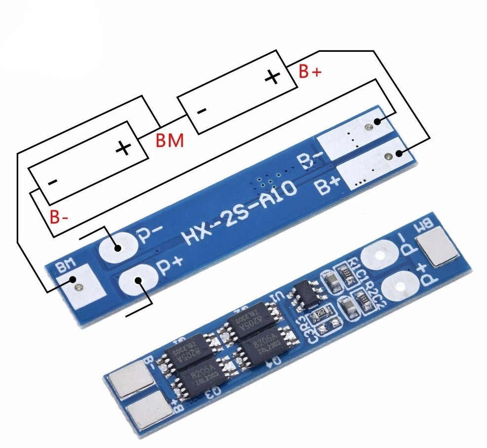 Modul protectie incarcare 2x 18650 li-ion 8A BMS 2S