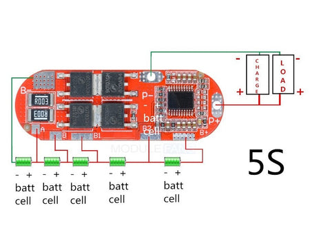 Modul protectie incarcare 5x 18650 25A