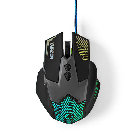 Mouse Gaming cu fir iluminat 2400DPI 7 butoane Nedis