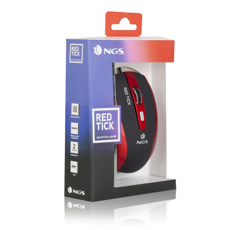 Mouse optic 800/1600dpi USB rosu/negru NGS