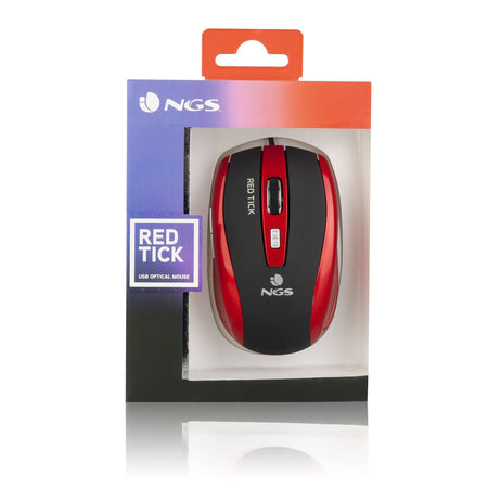 Mouse optic 800/1600dpi USB rosu/negru NGS