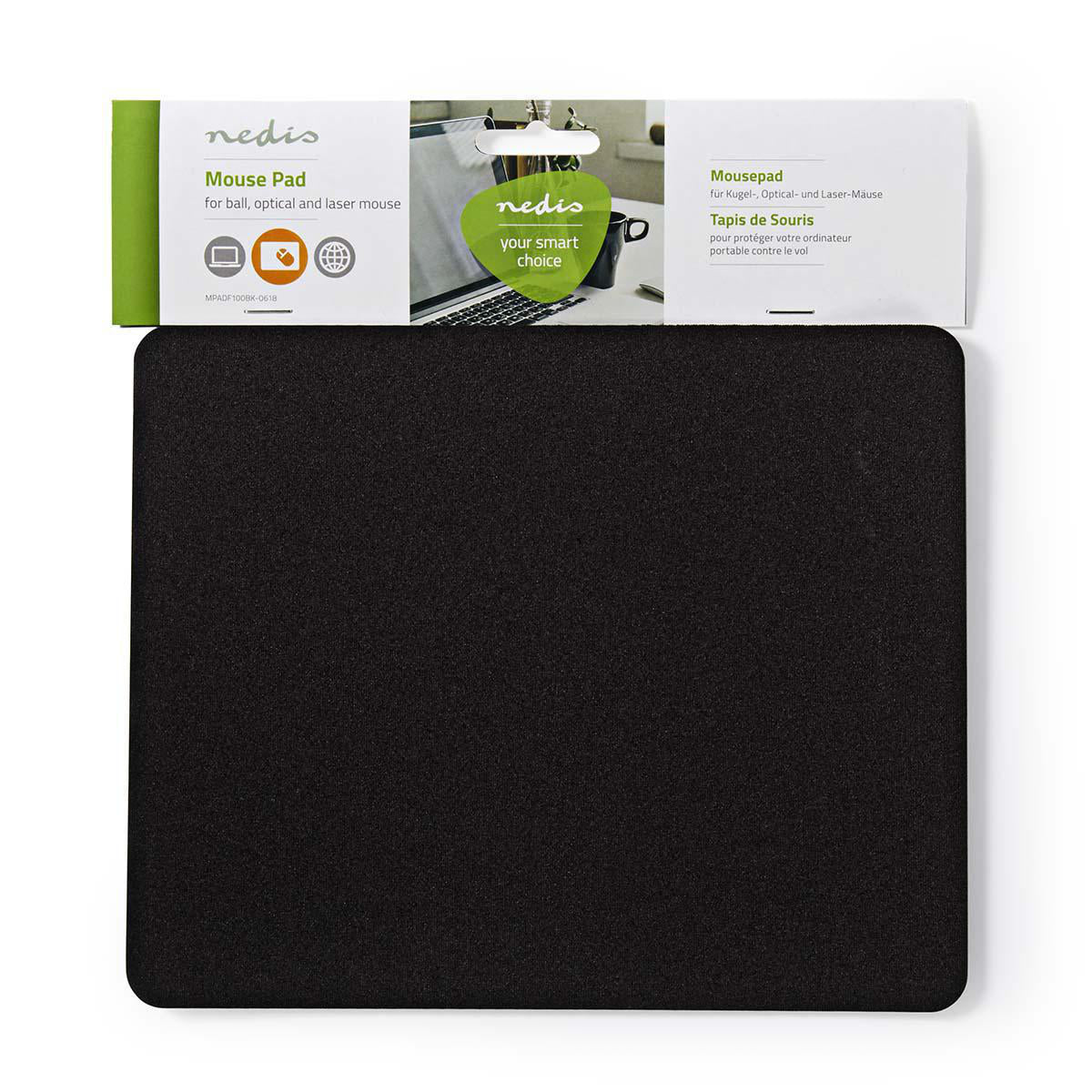 Mouse pad 18x22cm negru Nedis