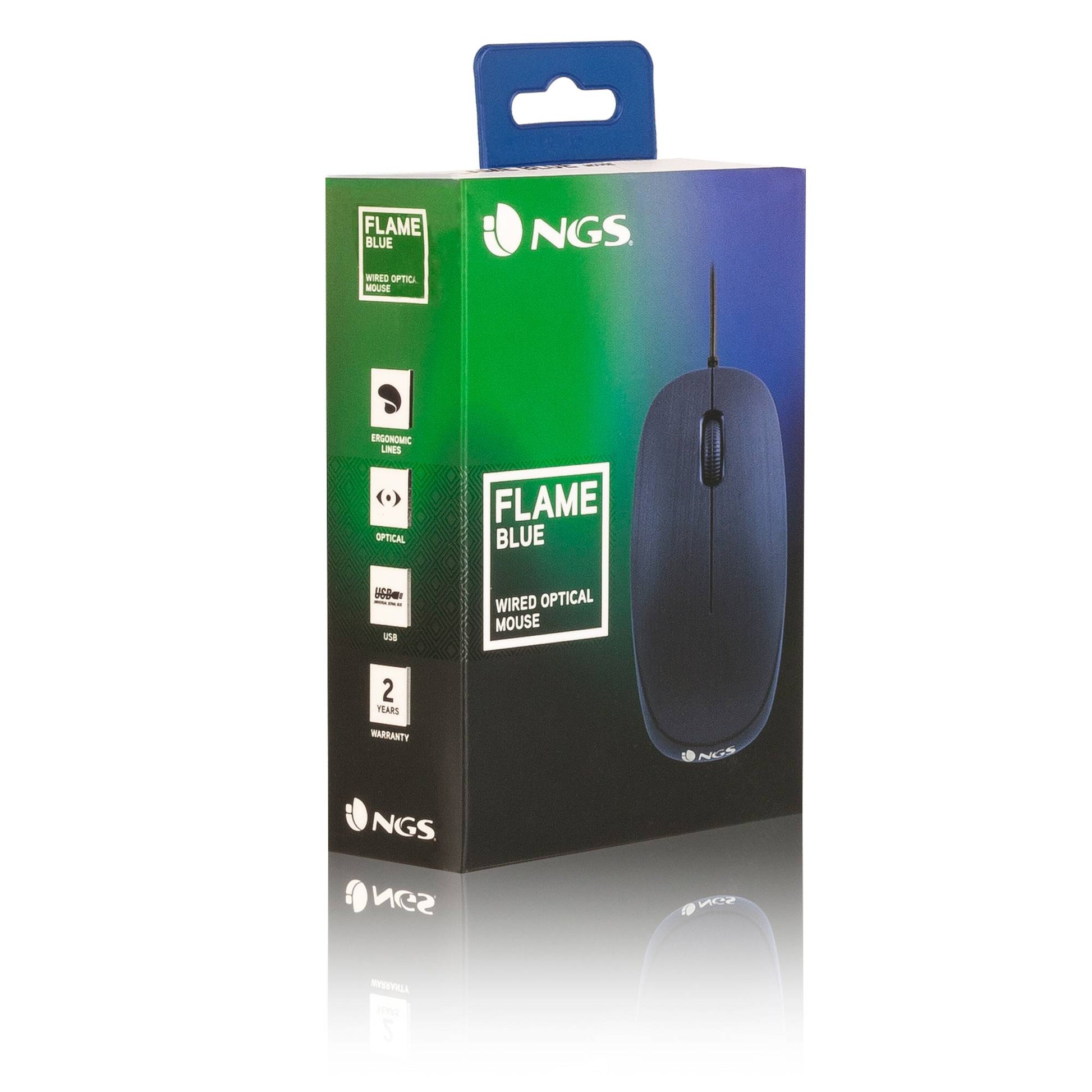 Mouse USB 1000dpi albastru FLAME BLUE Ngs