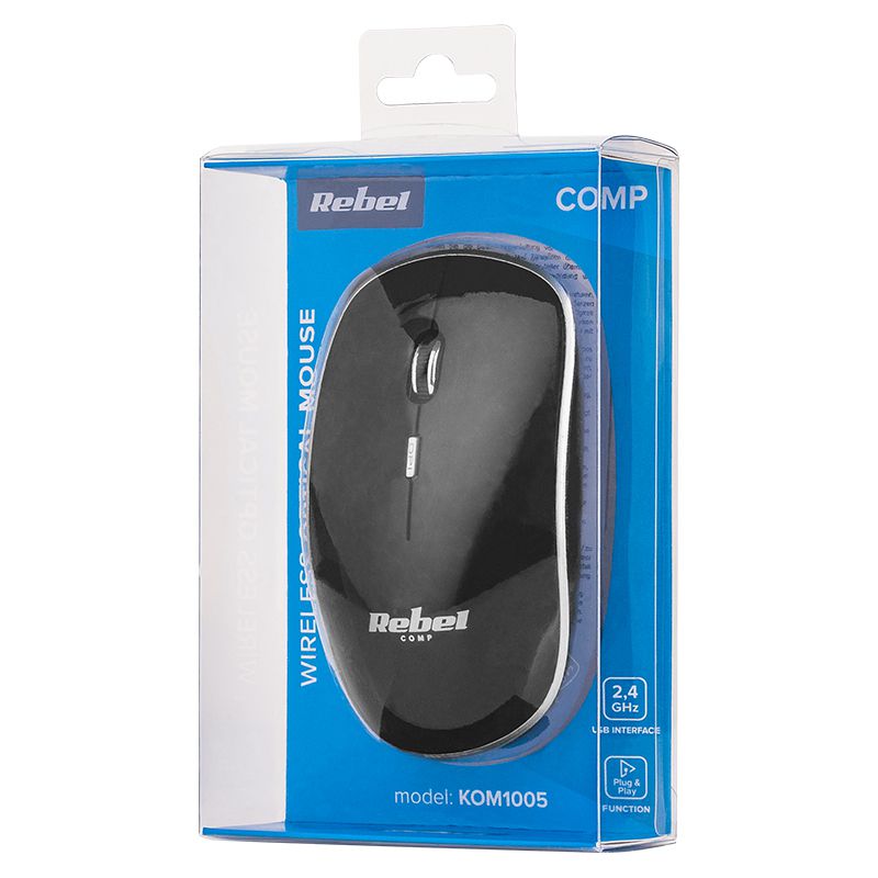 Mouse wireless 800/1200/1600dpi USB 2.4 GHz Plug and Play WM200 REBEL