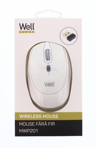 Mouse wireless Well MWP201 alb