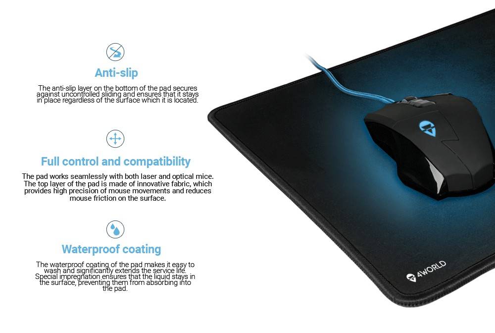 MousePad Gaming 40x32x0.4cm GAMING2 4WORLD