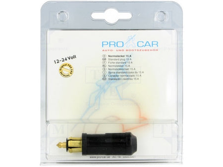 Mufa bricheta auto tata mini cu siguranta 15A 12-24V standard cu borne cu surub pentru prizele standard DIN EN ISO 4165 PRO CAR