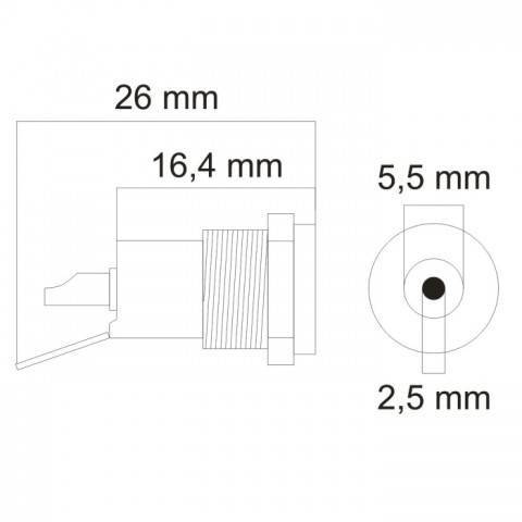 Mufa DC montabil 5.5/2.5 mm mama