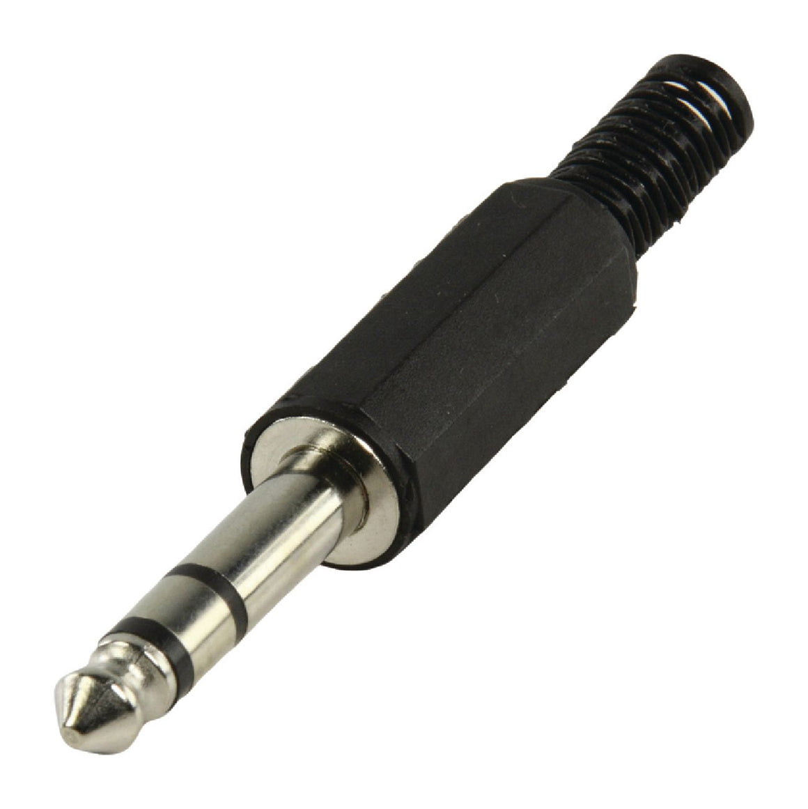 Mufa Jack 6.3 mm tata stereo cu manson plastic drept pe cablu NINIGI JC-015