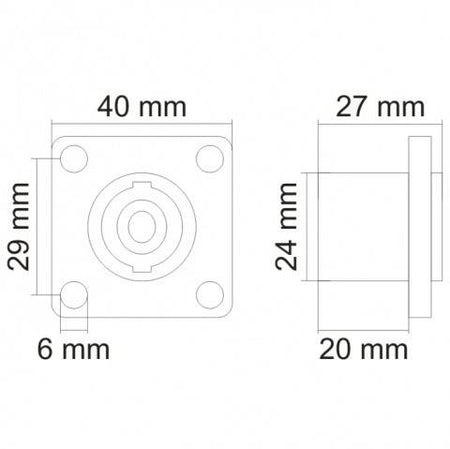 Mufa Speakon 4 poli mama 40 mm montabil