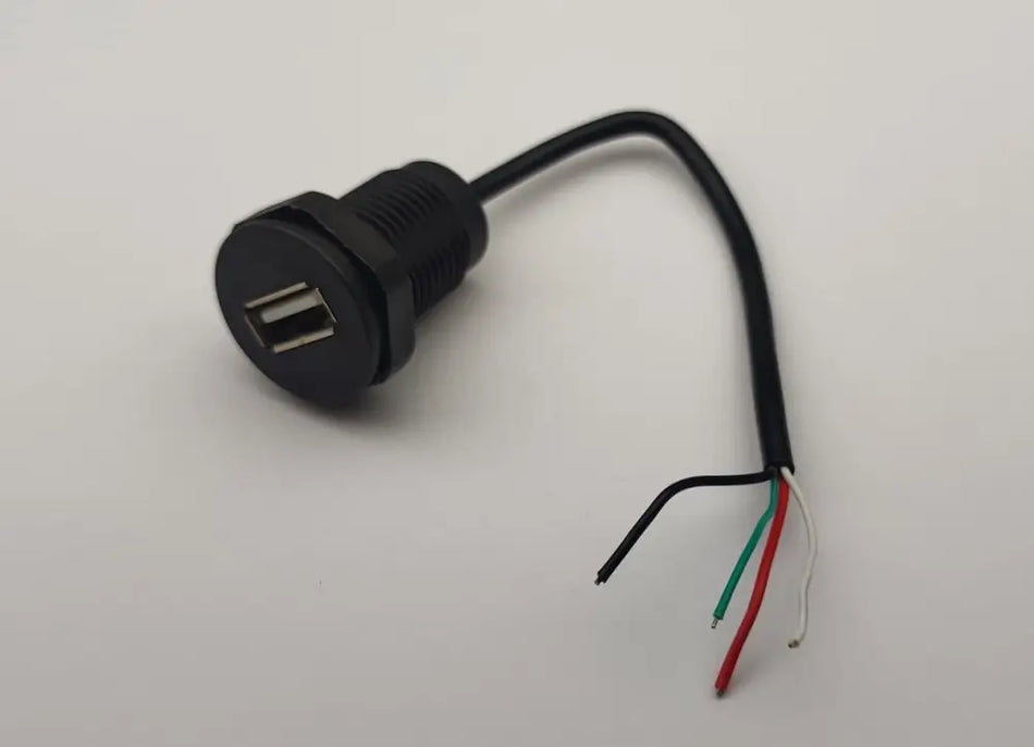 Mufa USB2.0 mama panou tip A 1 port gabarit mic cu 4 fire diam. 16mmx30mm