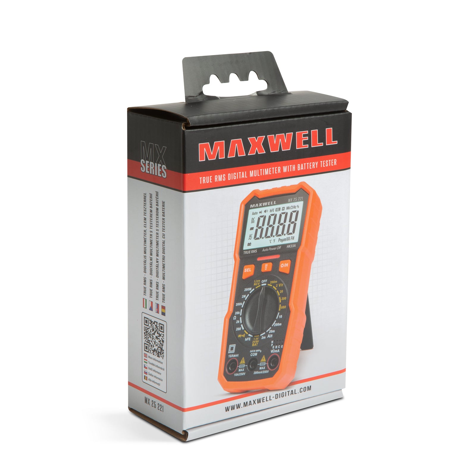 Multimetru digital Maxwell MX25221 cu tester baterie +functie lumina de lucru