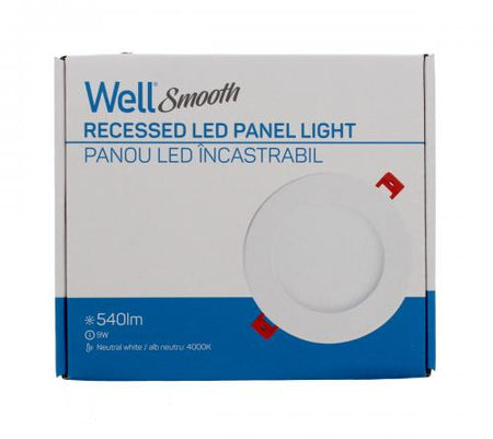 Panou LED Well rotund 9W 155mm 4000K 540lm SMOOTH