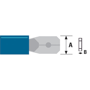 Papuc FAST ON PLUG 6.3/0.8mm albastru