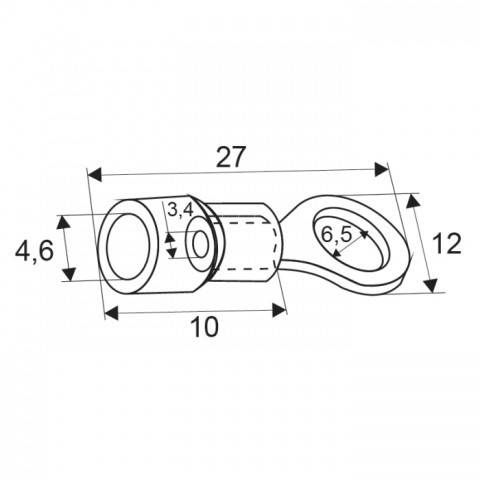 Papuc izolat inel 6.5/2.3mm albastru