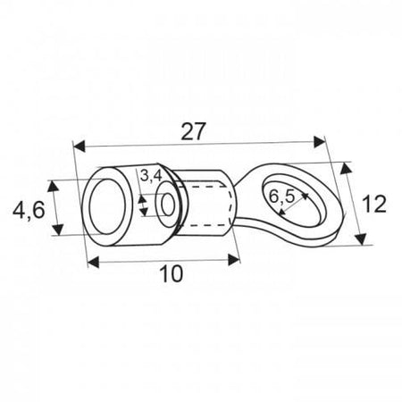 Papuc izolat inel 6.5/2.3mm albastru