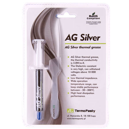 Pasta termoconductoare pe baza de argint AG Silver 3.8 W/m.K. 3grame AG TermoPasty