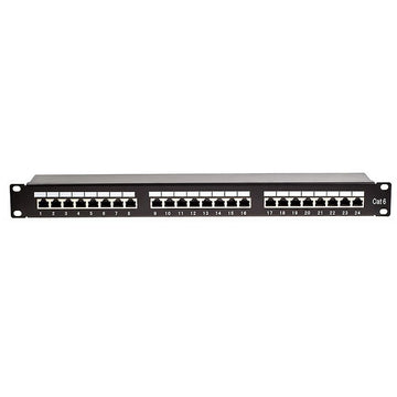 Patch panel 24 porturi RJ45 FTP cat5E montabil in rack 19