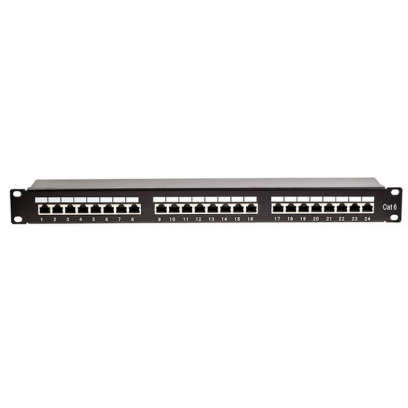 Patch panel 24 porturi RJ45 FTP cat5E montabil in rack 19" 1U sertizare Krone 110 PBPP33