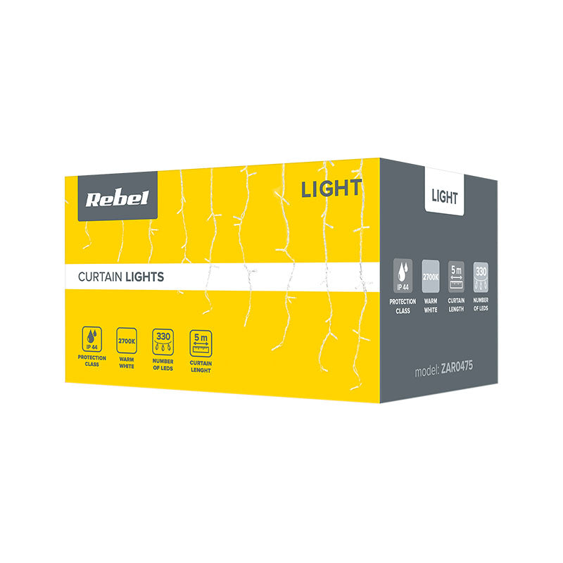 Perdea LED-uri 330 IP44 alb cald 5m 3.6W REBEL