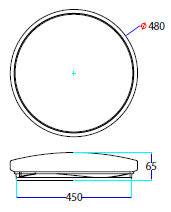 Plafoniera LED 36W 2160lm 3in1 alb cald-neutru-rece 480x65mm V-TAC