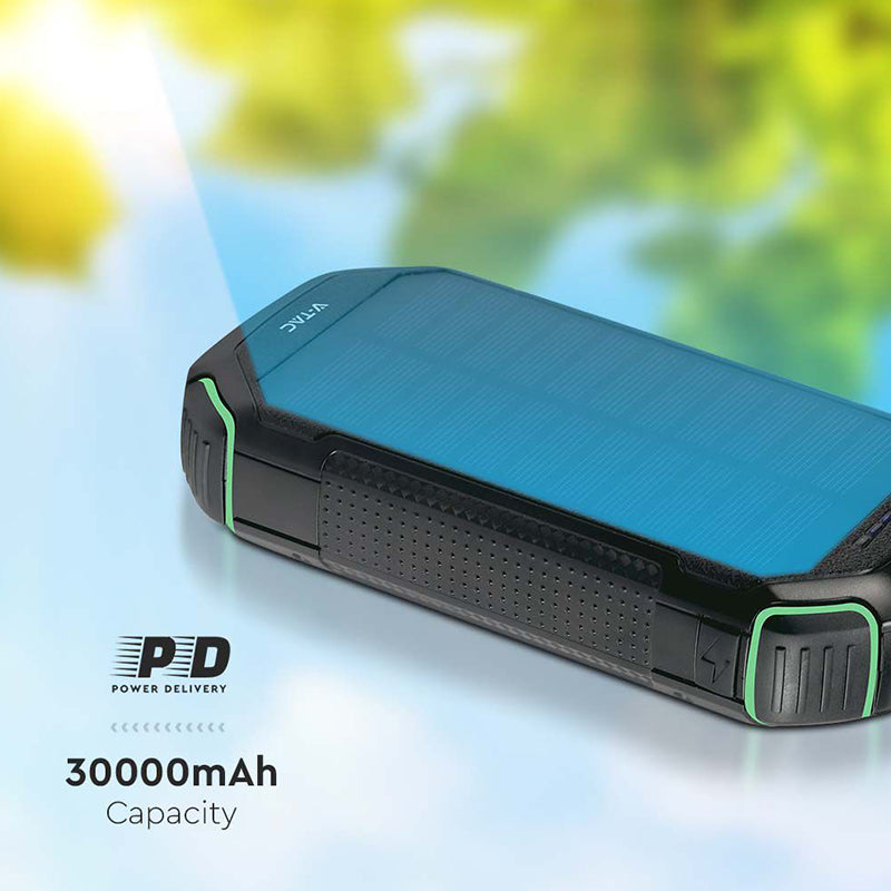 POWER BANK 30000mAh Wireless cu incarcare solara V-TAC SKU-7836