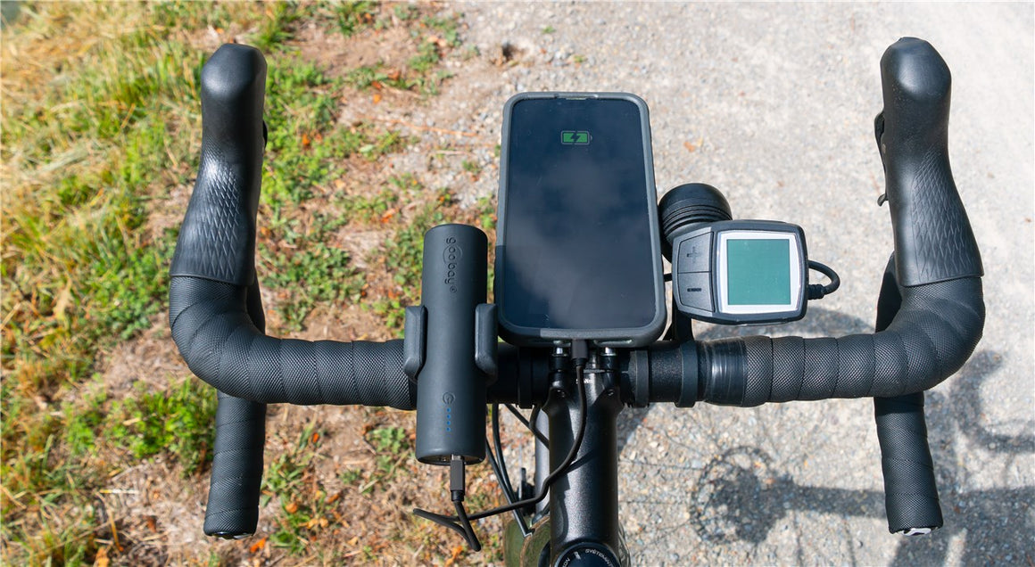 Power Bank 5.0 5000mAh suport pentru bicicleta negru USB-A/USB type C 3A 60656 Goobay