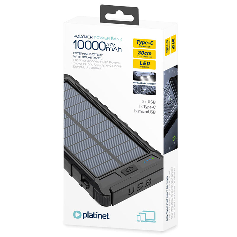 POWER BANK SOLAR 10000mAh PLATINET PMPB10SP