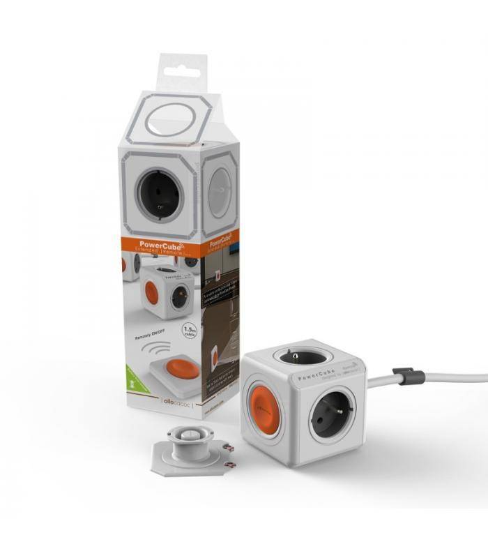 Prelungitor 4 prize cu intrerupator cub 1.5m PowerCube Remote Allocacoc