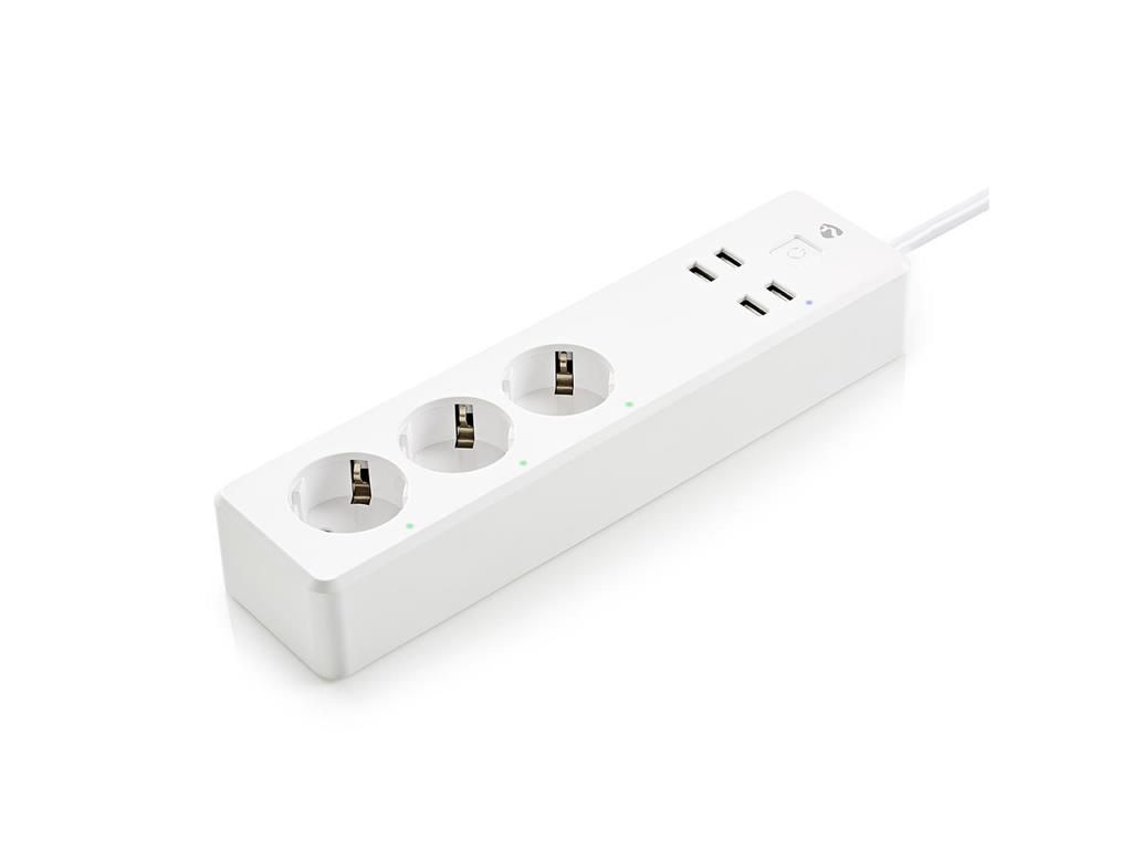 Prelungitor Smart WiFi 3 prize schuko 4x USB 1.8m 3680W 16A Nedis