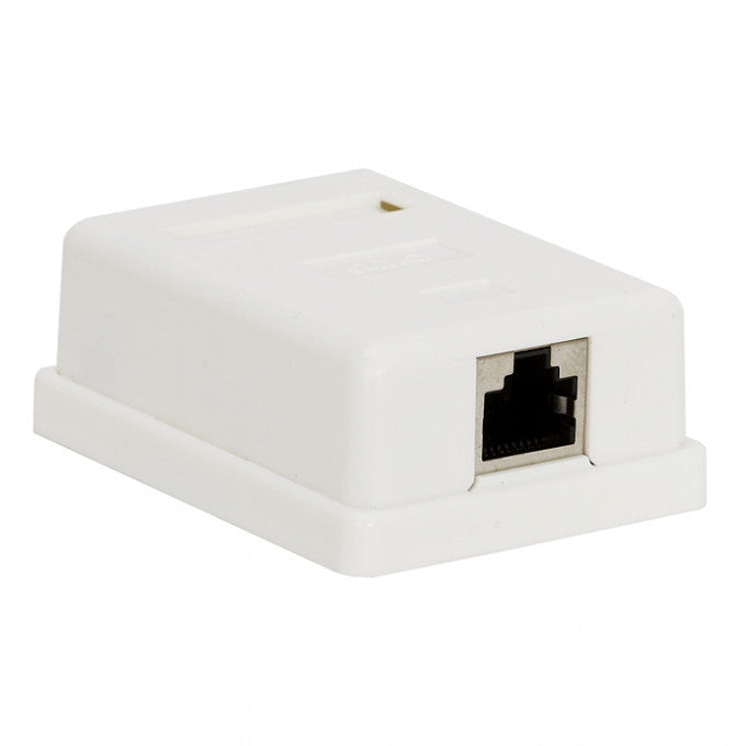 Priza de perete 8P8C FTP Cat5 1x RJ45 mama ecranat 70x45x25mm alb