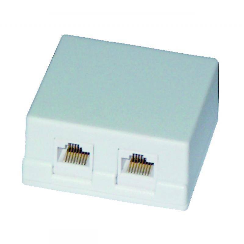 Priza dubla UTP CAT5 RJ45 8p8c alba