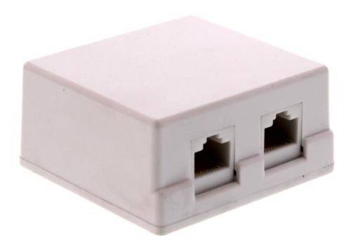 Priza dubla UTP cat6 RJ45 neecranat pe tencuiala Well